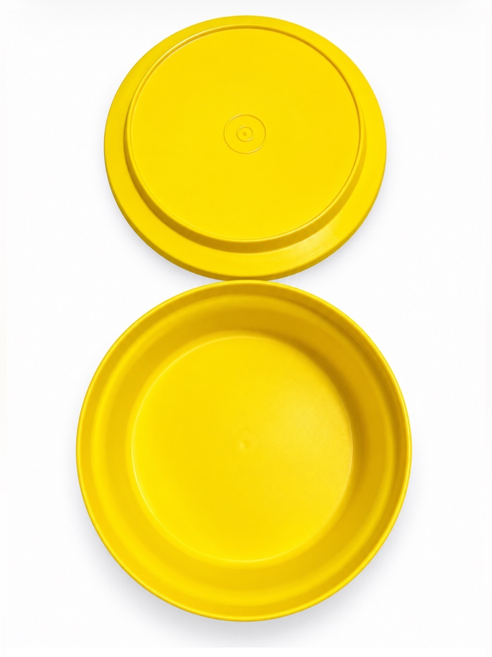 70s Vintage Yellow Round Tupperware